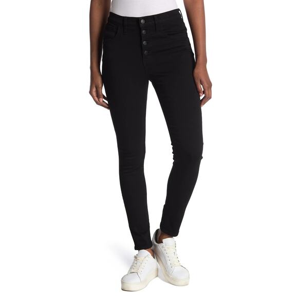 Madewell 9-Inch High Rise Black Frost Button Fly Skinny Jeans Size 27 - Picture 1 of 8